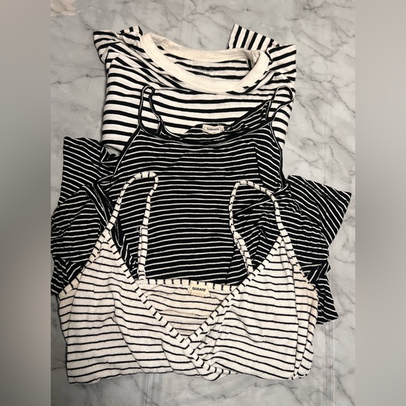 🕶️Ooh La La Stripes 3 Pc Bundle XS (1), S (2) 100% Cotton & Rayon Spandex Soft🎬 - Picture 2 of 9